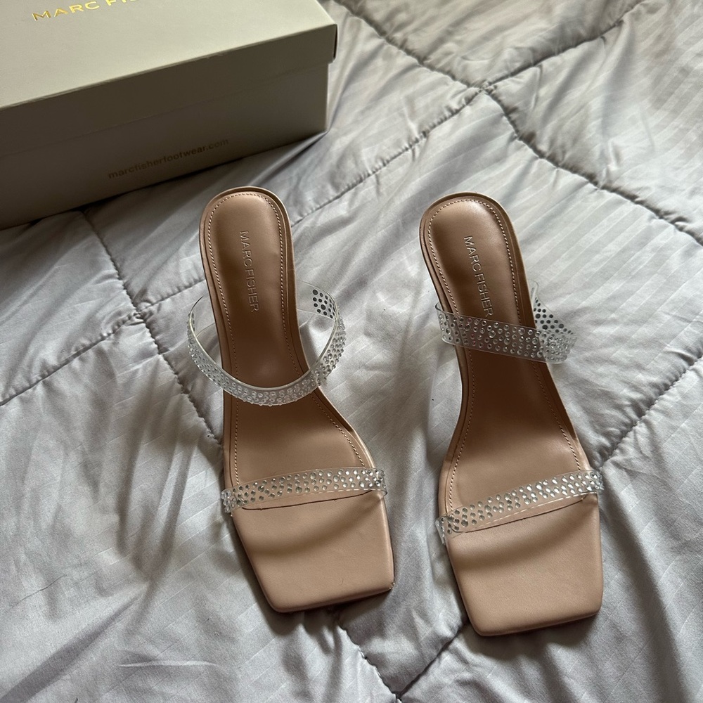 Marc Fisher Clear Sparkly Heels